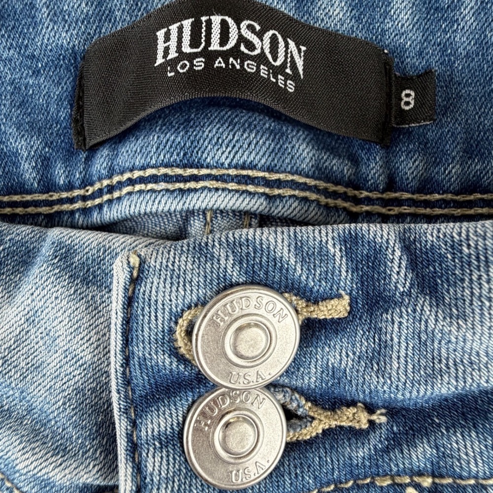 Hudson Los Angeles Womens Light Wash Straight‎ Leg Double Button Jeans Size 8 - Picture 5 of 5